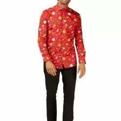 Camisa Navideña Roja "Doodle Red" - Opposuits