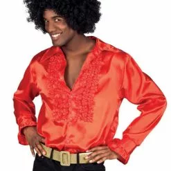 Camisa Roja Años 70 Para Hombre