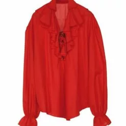 Camisa Roja De Pirata Para Mujer