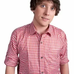 Camisa Tirolesa Roja Para Hombre