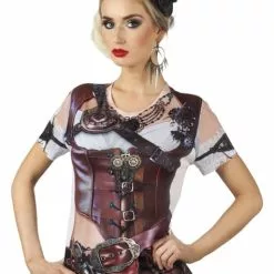 Camiseta Fotorealista De Steampunk Para Mujer
