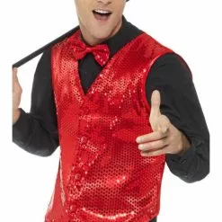 Chaleco De Lentejuelas Rojo Para Hombre
