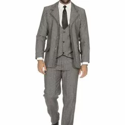 Chaqueta De Gángster Gris Para Hombre