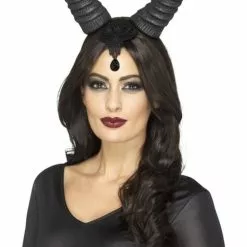 Diadema Con Cuernos Negros Para Mujer