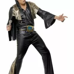 Disfraz De Elvis Negro Y Dorado