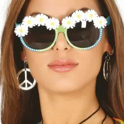Gafas Verdes Con Margaritas Para Adulto