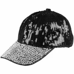 Gorra De Lentejuelas Negra Para Mujer