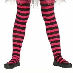 Pantys De Bruja De Rayas Negras Y Rosas Para Niña