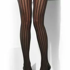 Pantys Negros Transparentes Con Rayas Años 20