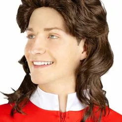 Peluca Años 80 Castaña Para Hombre