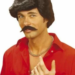 Peluca Casanova Negra Con Bigote