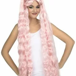 Peluca De Coletas Largas Rosas Para Mujer