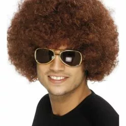 Peluca Funky Afro Marrón