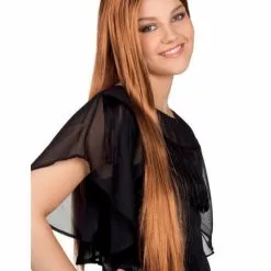 Peluca Larga Castaña Encantadora Para Mujer