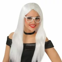 Peluca Lisa De Melena Blanca