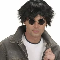 Peluca Negra 60's Para Hombre