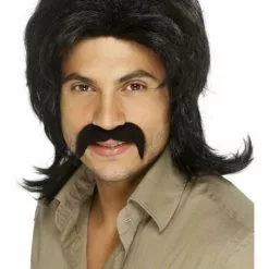 Peluca Retro De Los 70 Negra