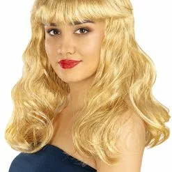 Peluca Rubia Con Flequillo