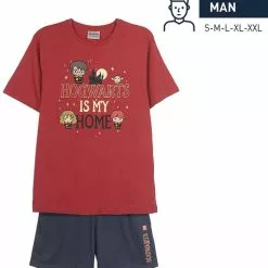 Pijama Hogwarts Corto Para Hombre - Harry Potter