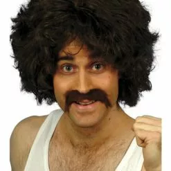 Set De Peluca Y Bigote Retro Para Hombre
