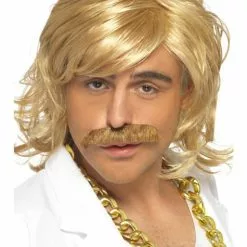 Set De Peluca Y Bigote Rubio Para Hombre